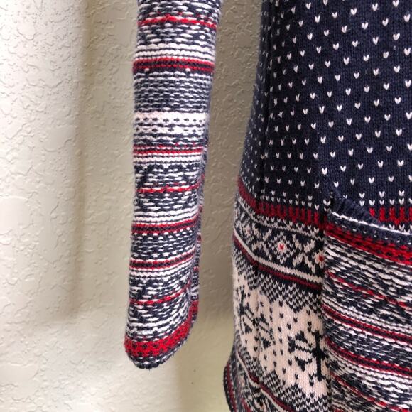 Hanna Andersson navy white red snowflake Nordic cardigan size Extra Small XS - Picture 5 of 16